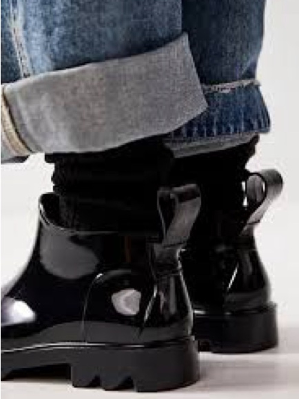 Free People - High Street Rain Boots Black Sz 9 New